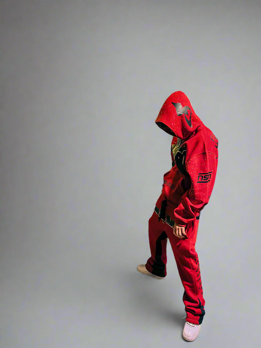 N$M ĐYNĄMITE🧨RĘĐ VERMILLIØN HOODIE