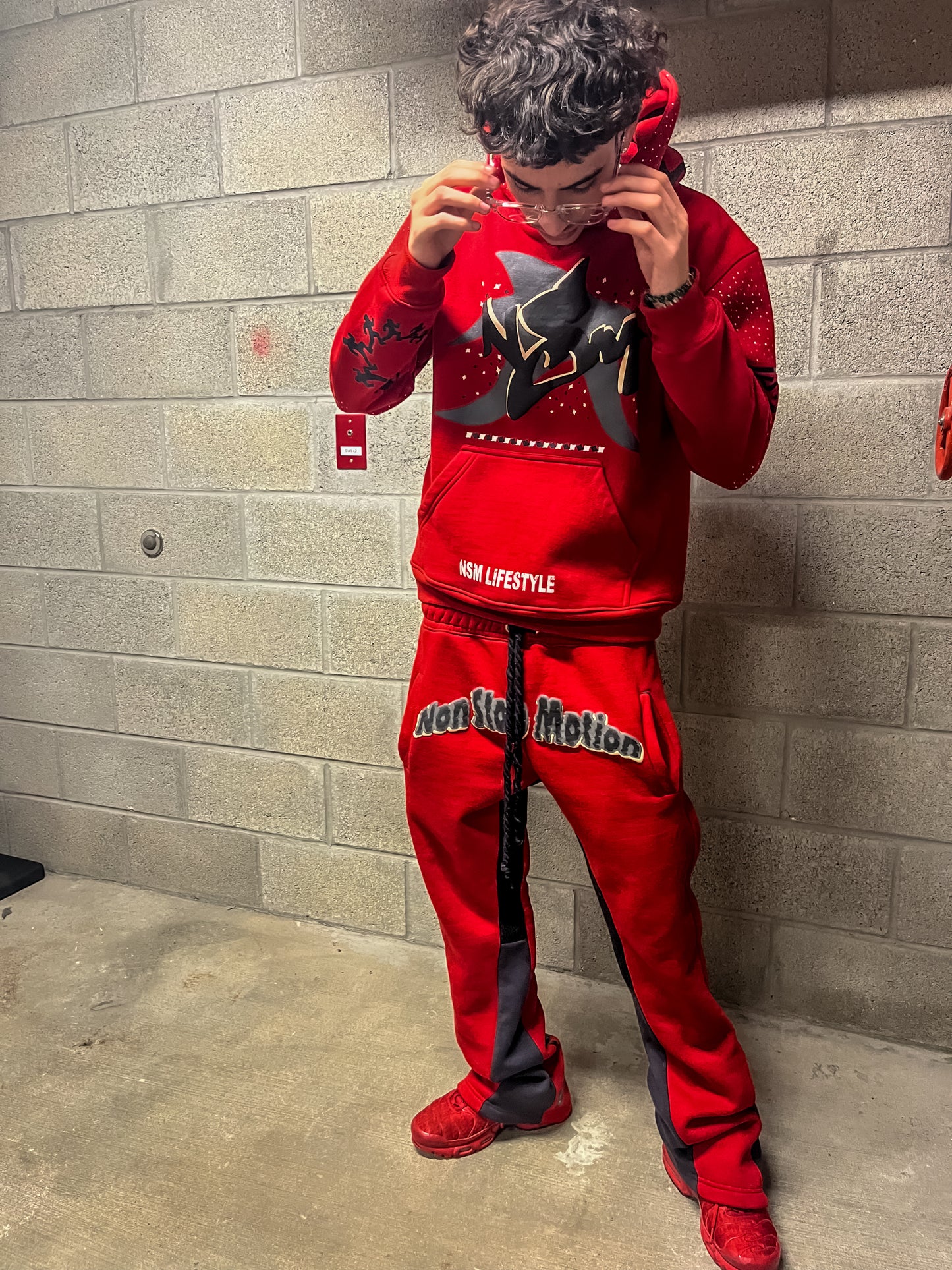 N$M ĐYNĄMITE🧨RĘĐ VERMILLIØN TRACKSUIT