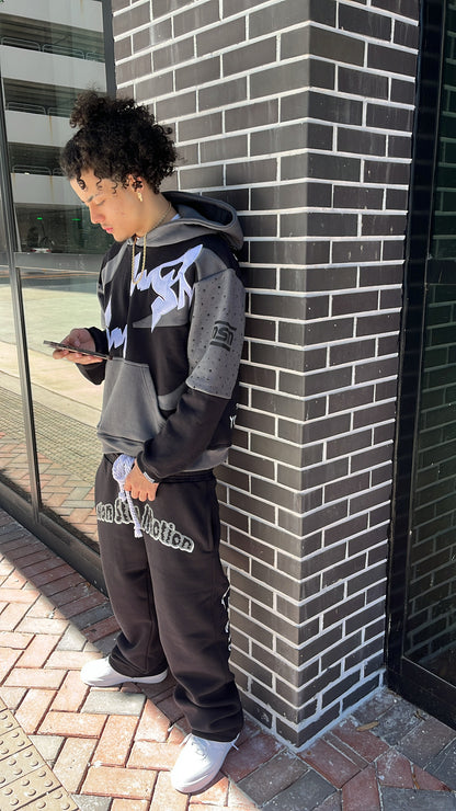 N$M HURRICĄNØ🌪️ BLAÇK W🐺LF TRACKSUIT